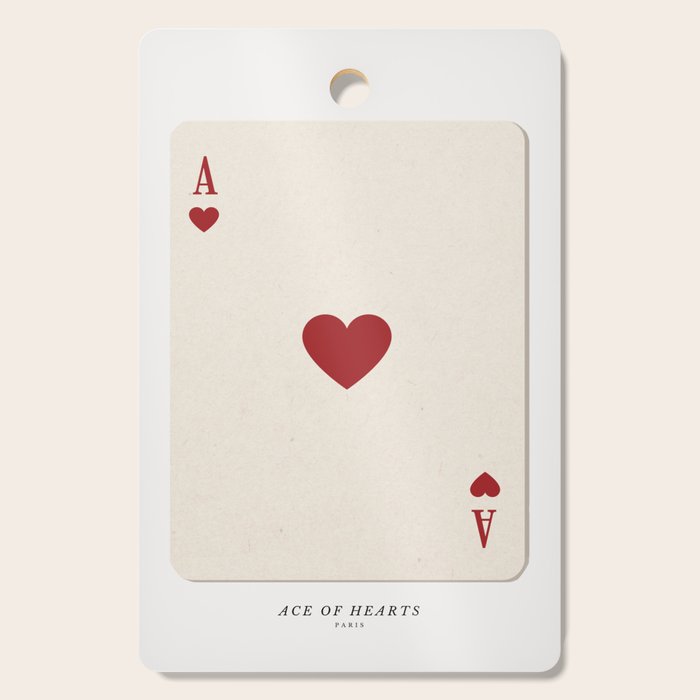 Ace of Hearts Playing Card Art Print Trendy Cutting Board Gallery Image 1