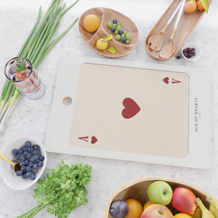 Ace of Hearts Playing Card Art Print Trendy Cutting Board Gallery Image 2