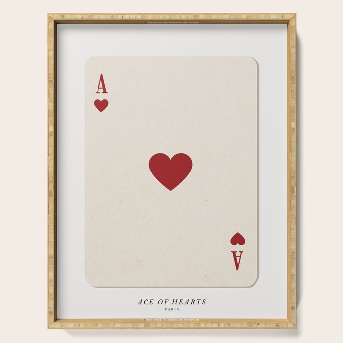 Ace of Hearts Playing Card Art Print Trendy Serving Tray Gallery Image 1