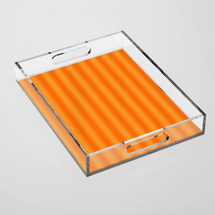 Orange Blur Stripes Retro Contemporary Vertical Stripe Pattern Acrylic Tray Gallery Image 1