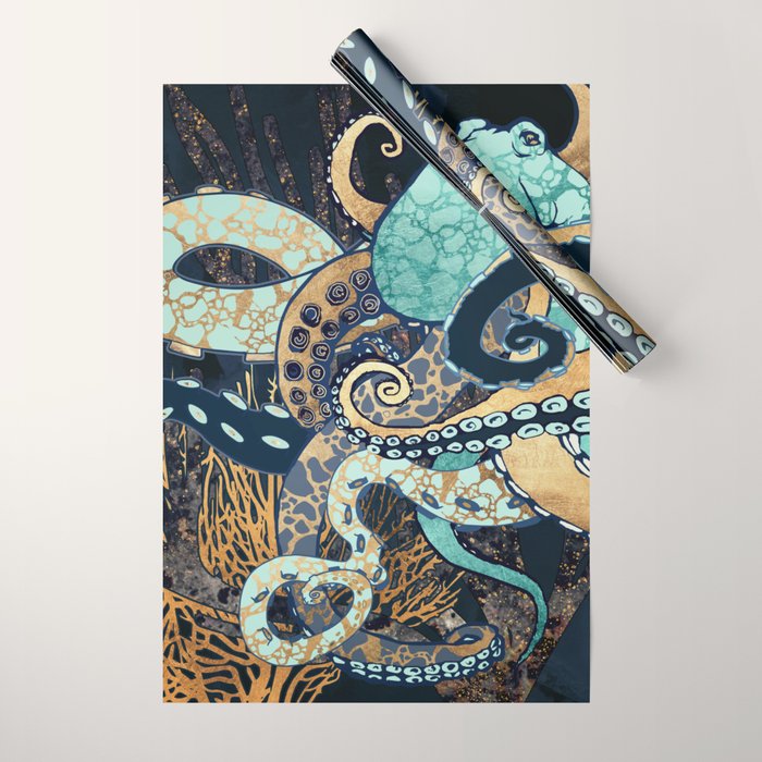 Metallic Octopus II Wrapping Paper Gallery Image 1
