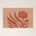 Maximalist wildflower in clay orange Welcome Mat Gallery Image 1