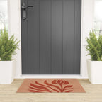 Maximalist wildflower in clay orange Welcome Mat Gallery Image 3