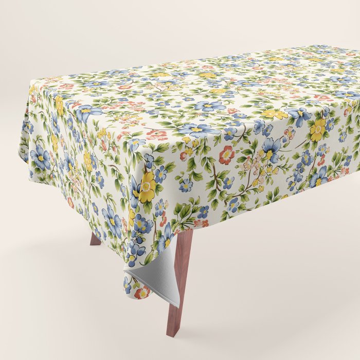 Cute Summer Floral Hand Painted Tablecloth Gallery Image 1
