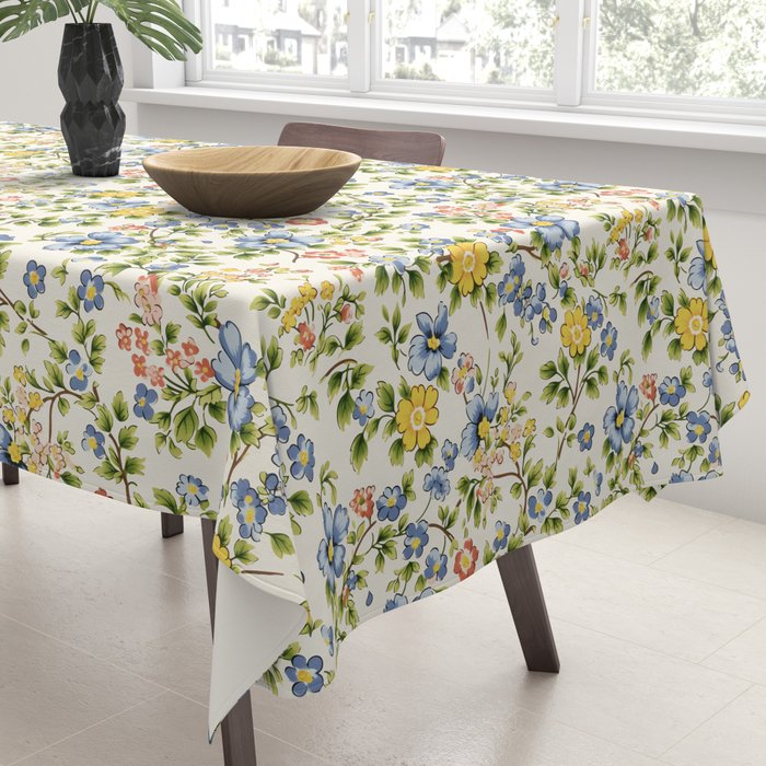 Cute Summer Floral Hand Painted Tablecloth Gallery Image 3