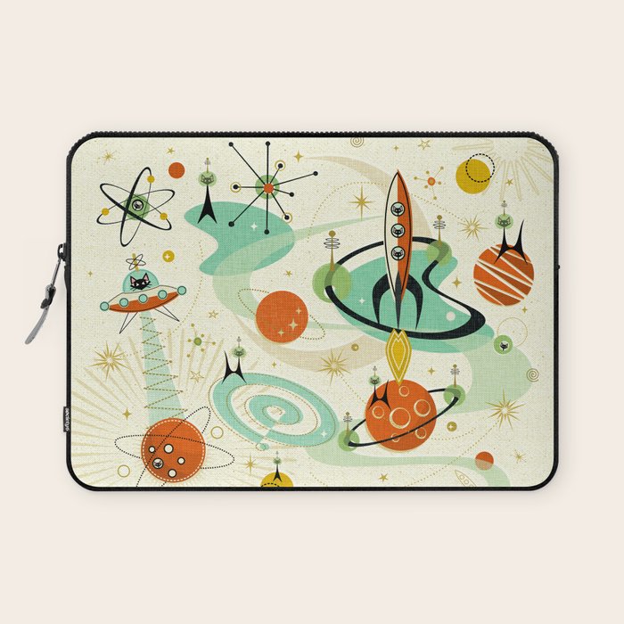 Atomic Space Cats studioxtine Laptop Sleeve Gallery Image 1