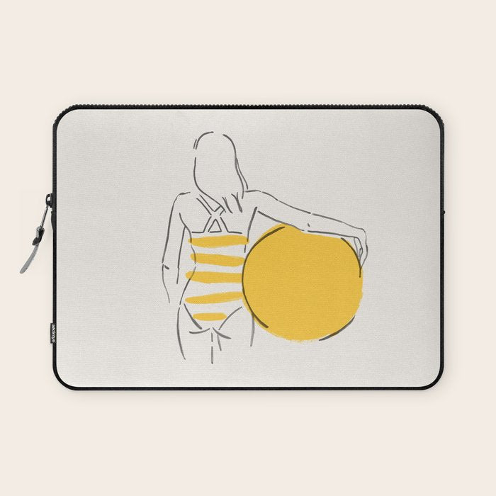 Summer ready - line drawing Laptop Sleeve Gallery Image 1