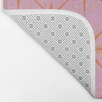Elegant Gold Starburst on Pink Geometric Pattern Bath Mat Gallery Image 2