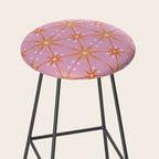 Elegant Gold Starburst on Pink Geometric Pattern Stool Gallery Image 2