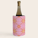 Elegant Gold Starburst on Pink Geometric Pattern Wine Chiller Gallery Image 1
