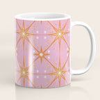 Elegant Gold Starburst on Pink Geometric Pattern Coffee Mug Gallery Image 1