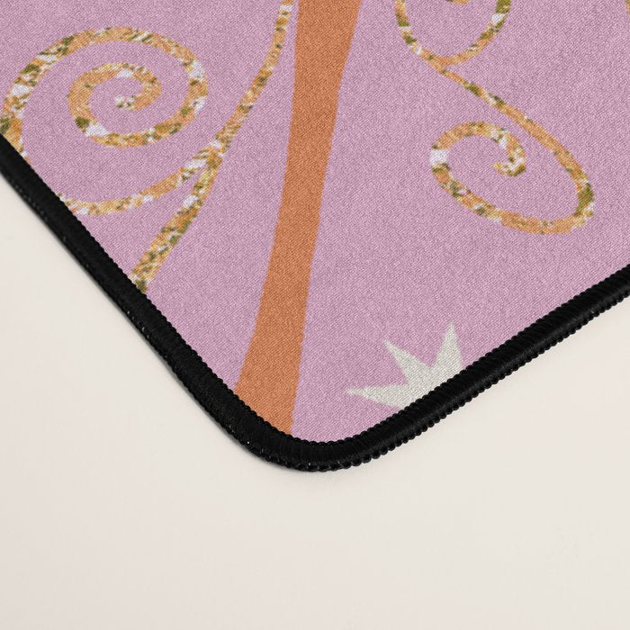 Elegant Gold Starburst on Pink Geometric Pattern Desk Mat Gallery Image 4