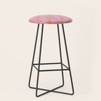 Elegant Gold Starburst on Pink Geometric Pattern Stool Gallery Image 1