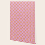 Elegant Gold Starburst on Pink Geometric Pattern Wallpaper Gallery Image 2