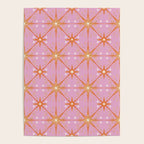 Elegant Gold Starburst on Pink Geometric Pattern Poster Gallery Image 4
