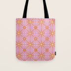 Elegant Gold Starburst on Pink Geometric Pattern Tote Bag Gallery Image 1