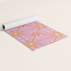 Elegant Gold Starburst on Pink Geometric Pattern Yoga Mat Gallery Image 2
