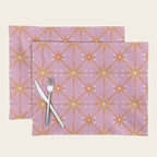 Elegant Gold Starburst on Pink Geometric Pattern Placemat Gallery Image 1