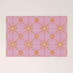 Elegant Gold Starburst on Pink Geometric Pattern Welcome Mat Gallery Image 1