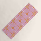 Elegant Gold Starburst on Pink Geometric Pattern Yoga Mat Gallery Image 1