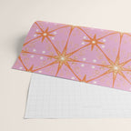 Elegant Gold Starburst on Pink Geometric Pattern Wrapping Paper Gallery Image 2