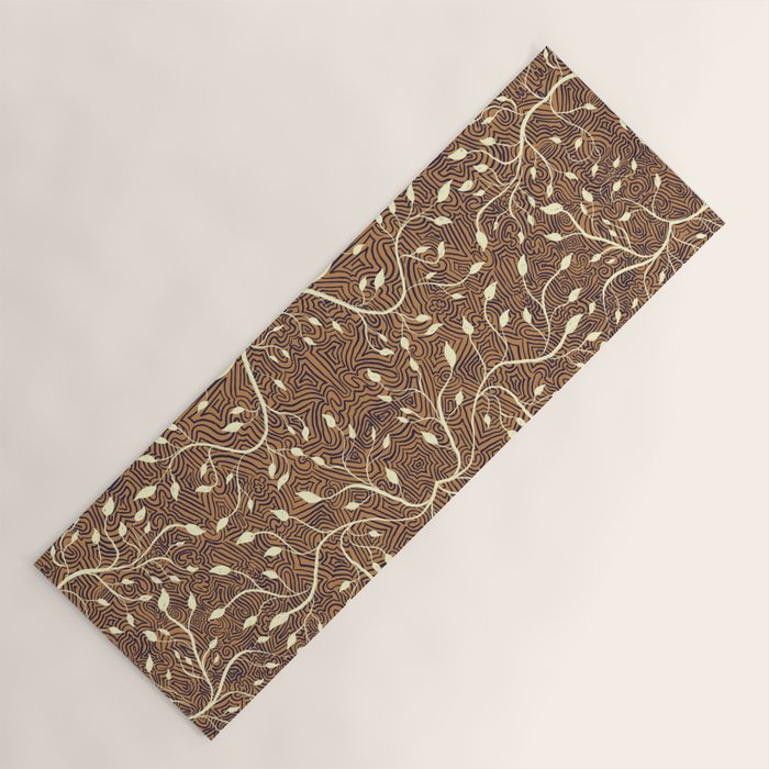 Classic Woodland Vines in Brown  Yoga Mat Gallery Image 1