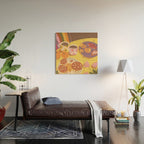 Yellow table Wood Wall Art Gallery Image 2