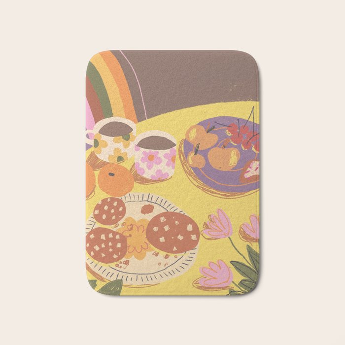 Yellow table Bath Mat Gallery Image 1