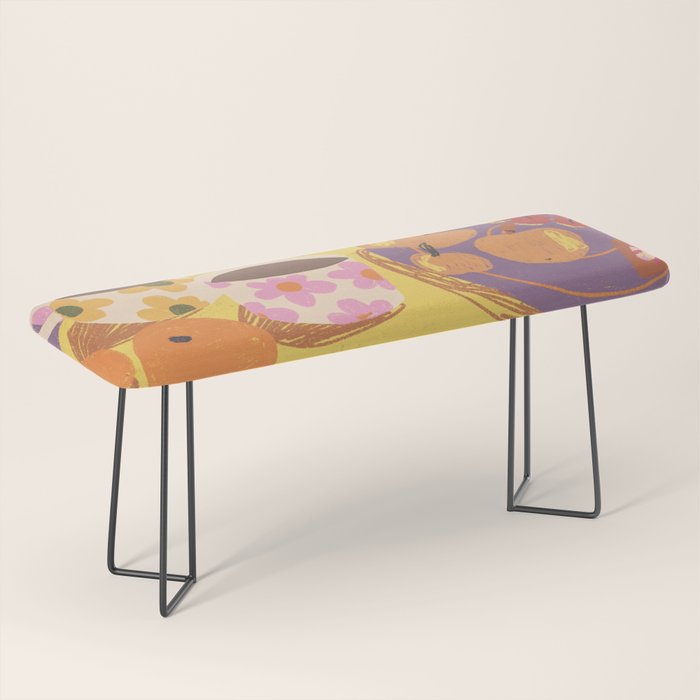 Yellow table Bench Gallery Image 1