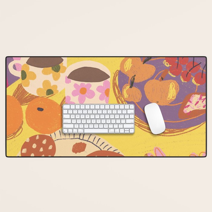 Yellow table Desk Mat Gallery Image 1