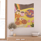 Yellow table Wall Tapestry Gallery Image 2