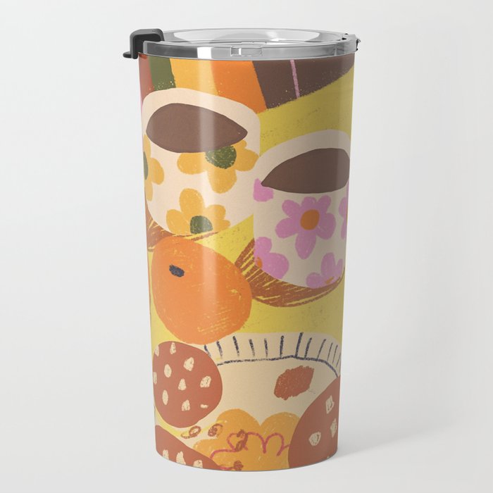 Yellow table Travel Mug Gallery Image 3