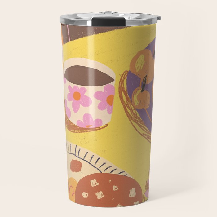 Yellow table Travel Mug Gallery Image 1