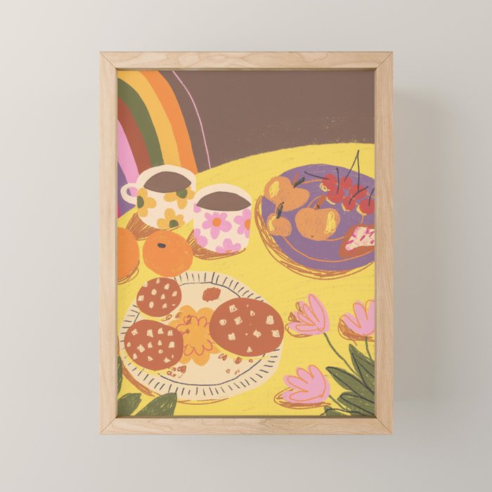 Yellow table Mini Art Print Gallery Image 1