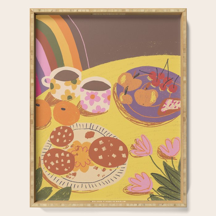 Yellow table Serving Tray Gallery Image 1