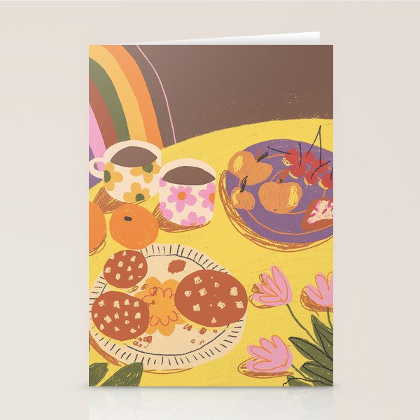 Yellow table Stationery Card Gallery Image 1