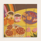 Yellow table Wood Wall Art Gallery Image 1