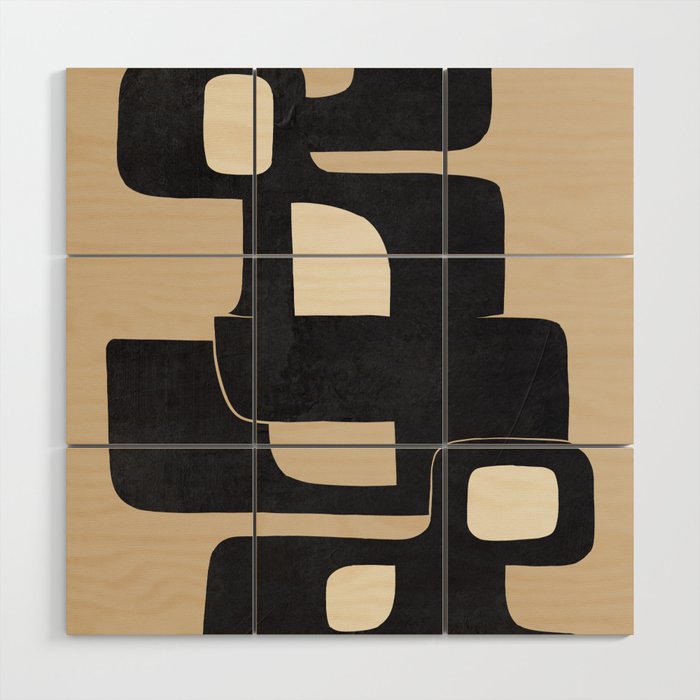 Modern Abstract Shapes 100 Wood Wall Art Gallery Image 1