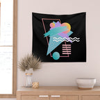 80s Retrowave Design - Memphis Pattern 135 Wall Tapestry Gallery Image 2