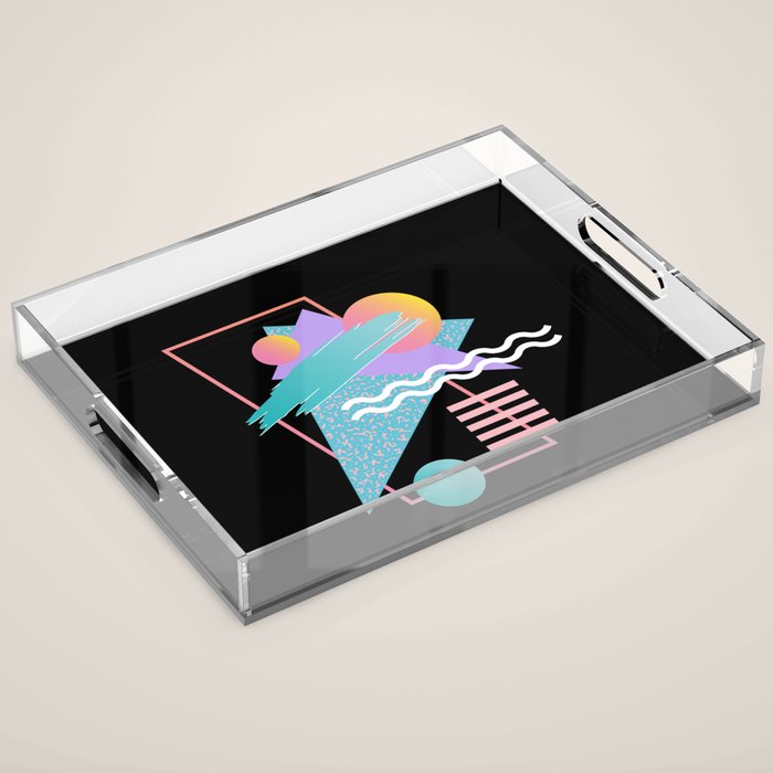 80s Retrowave Design - Memphis Pattern 135 Acrylic Tray Gallery Image 1