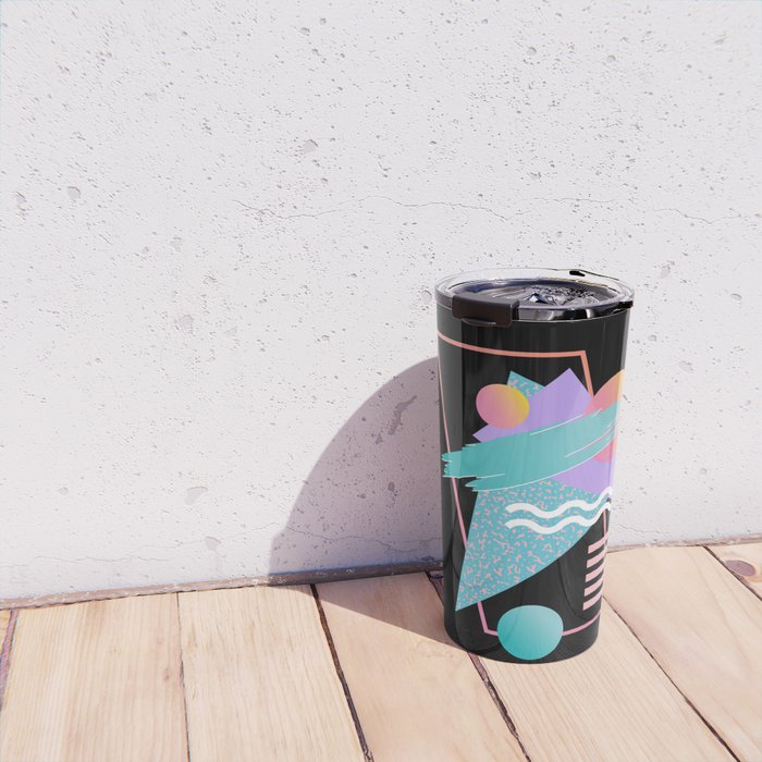 80s Retrowave Design - Memphis Pattern 135 Travel Mug Gallery Image 4