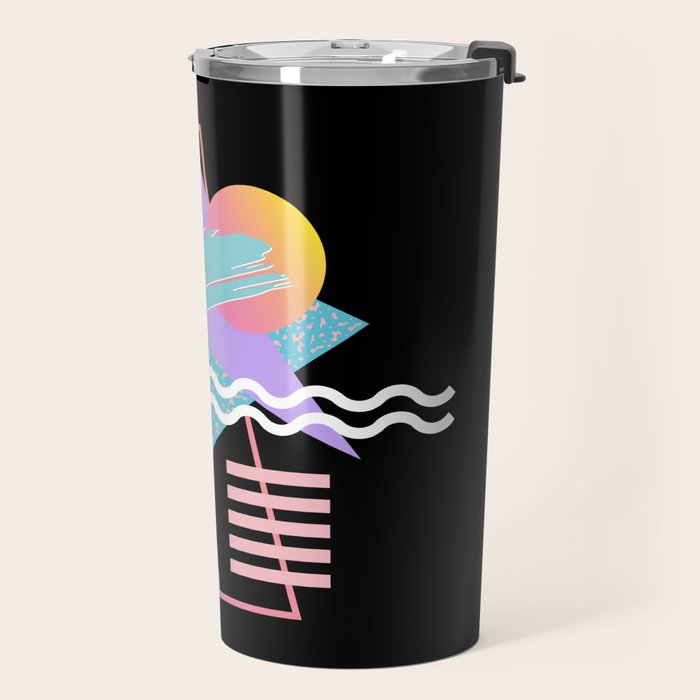 80s Retrowave Design - Memphis Pattern 135 Travel Mug Gallery Image 2
