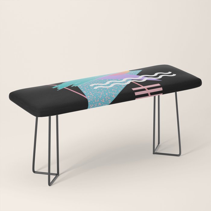 80s Retrowave Design - Memphis Pattern 135 Bench Gallery Image 1