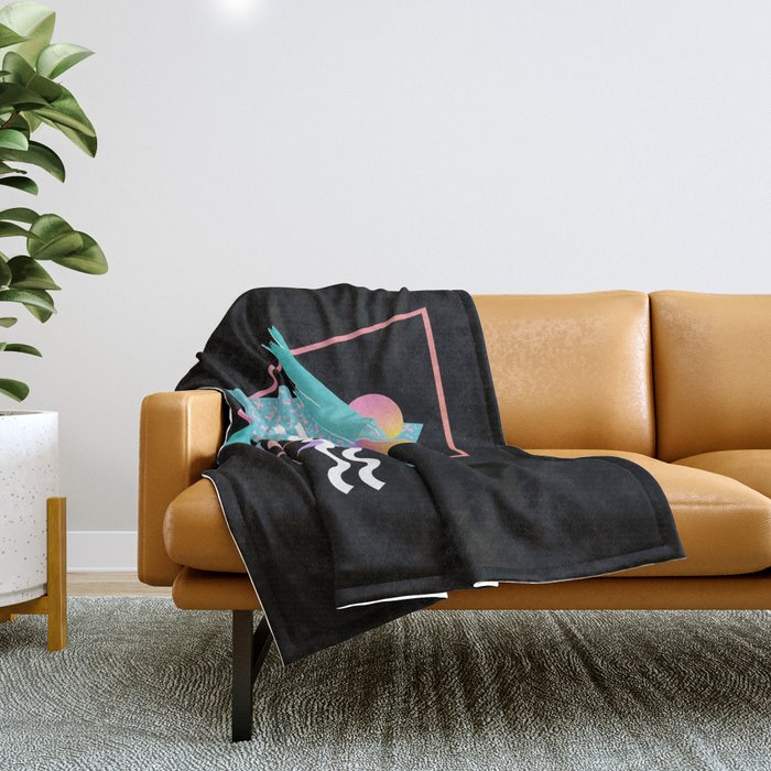 80s Retrowave Design - Memphis Pattern 135 Throw Blanket Gallery Image 1