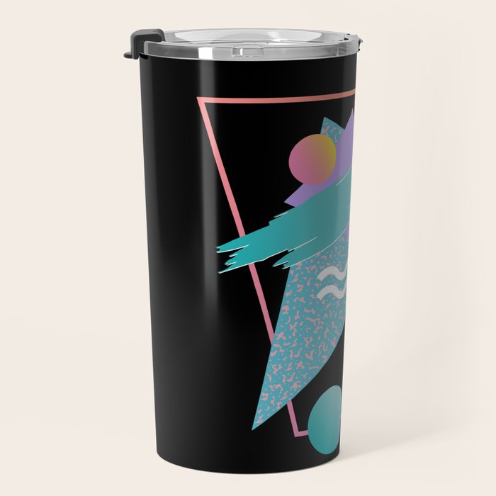 80s Retrowave Design - Memphis Pattern 135 Travel Mug Gallery Image 3