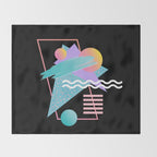80s Retrowave Design - Memphis Pattern 135 Throw Blanket Gallery Image 2