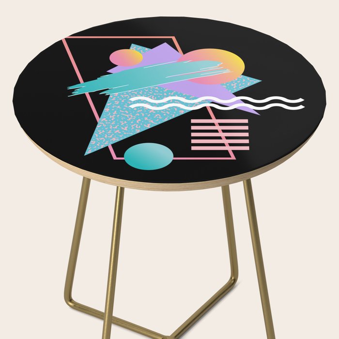 80s Retrowave Design - Memphis Pattern 135 Side Table Gallery Image 2