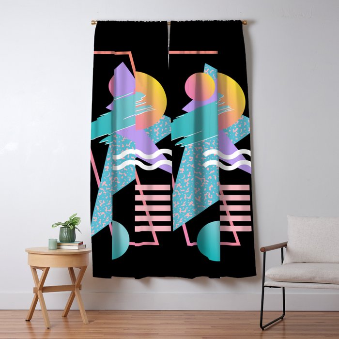 80s Retrowave Design - Memphis Pattern 135 Window Curtain Gallery Image 5