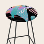 80s Retrowave Design - Memphis Pattern 135 Stool Gallery Image 2