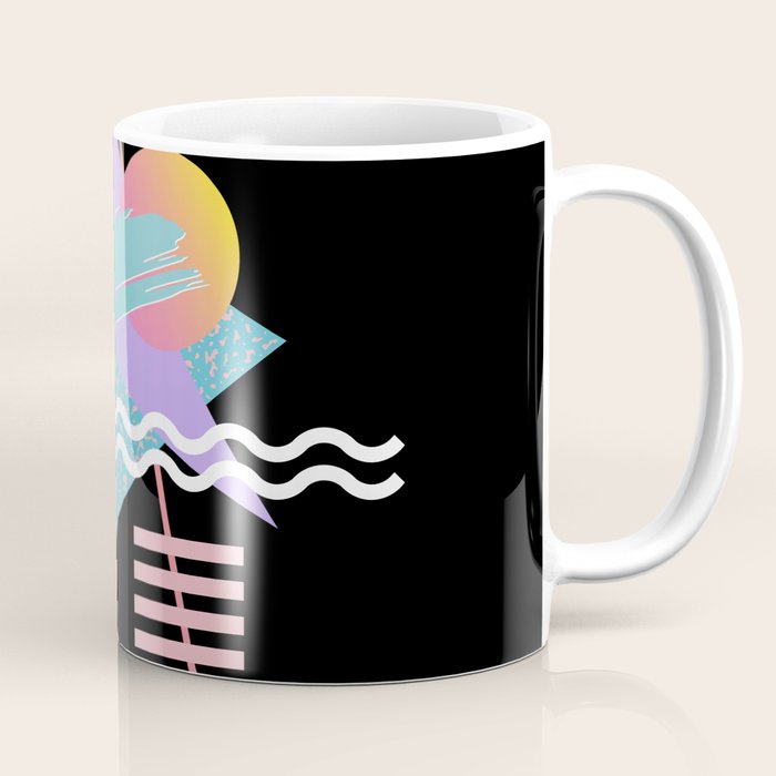 80s Retrowave Design - Memphis Pattern 135 Coffee Mug Gallery Image 1